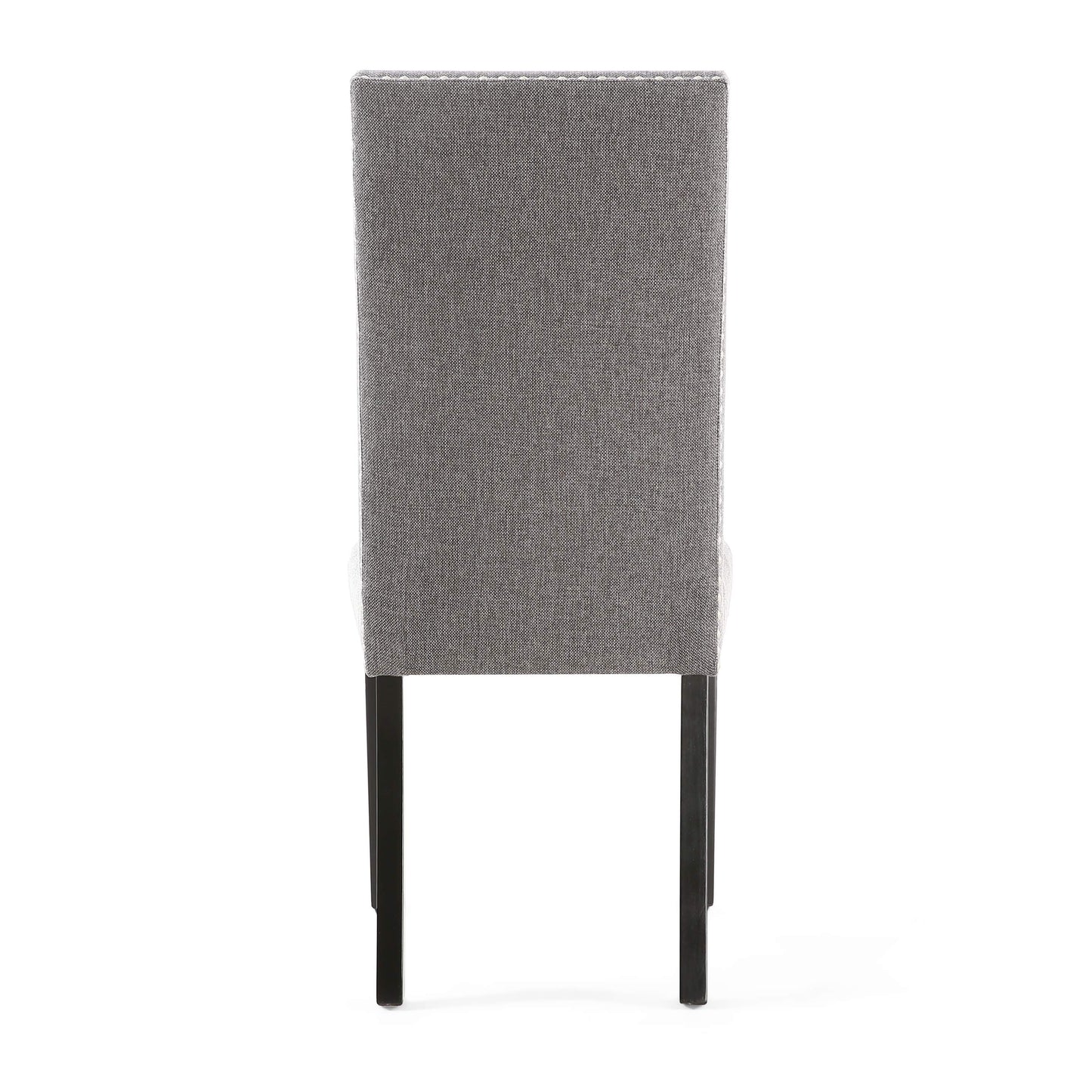 Reed Grey Linen Effect Studded Dining Chair - Set of 2