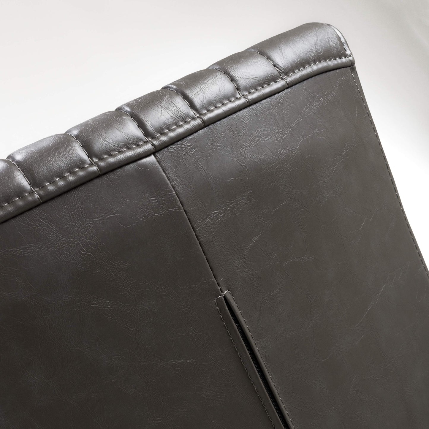Pair of Arthur Dining Chairs – Grey Leather Effect & Cantilever Legs
