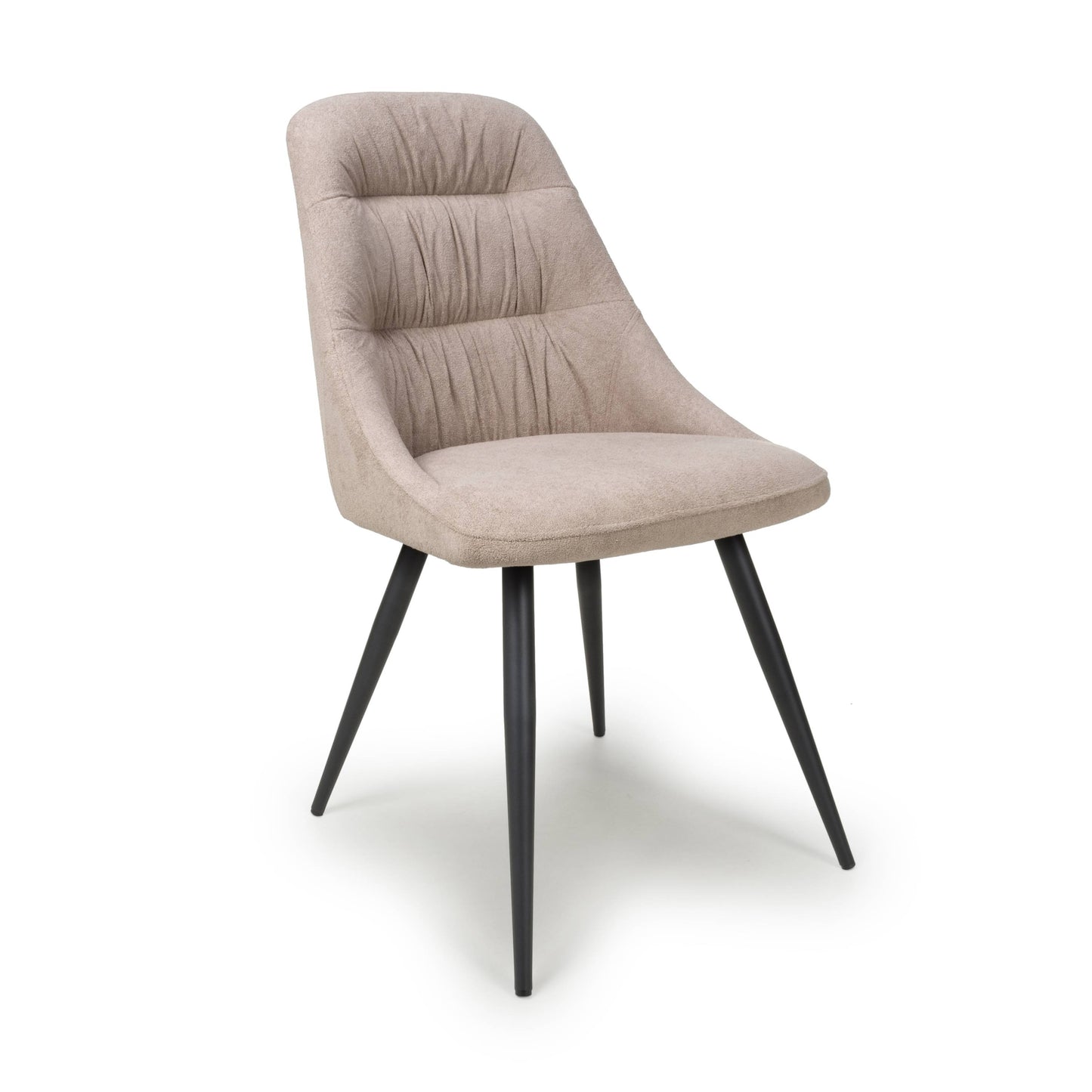 Pair of Courtney Dining Chairs – Leather or Linen Effect with Black Legs