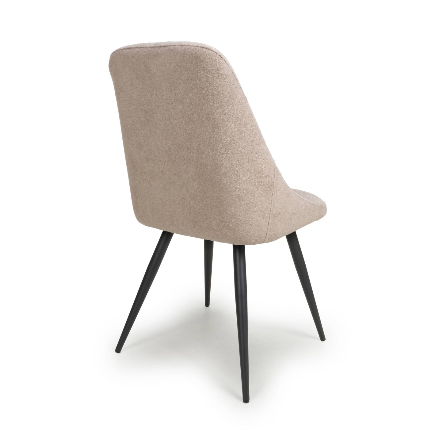 Pair of Courtney Dining Chairs – Leather or Linen Effect with Black Legs