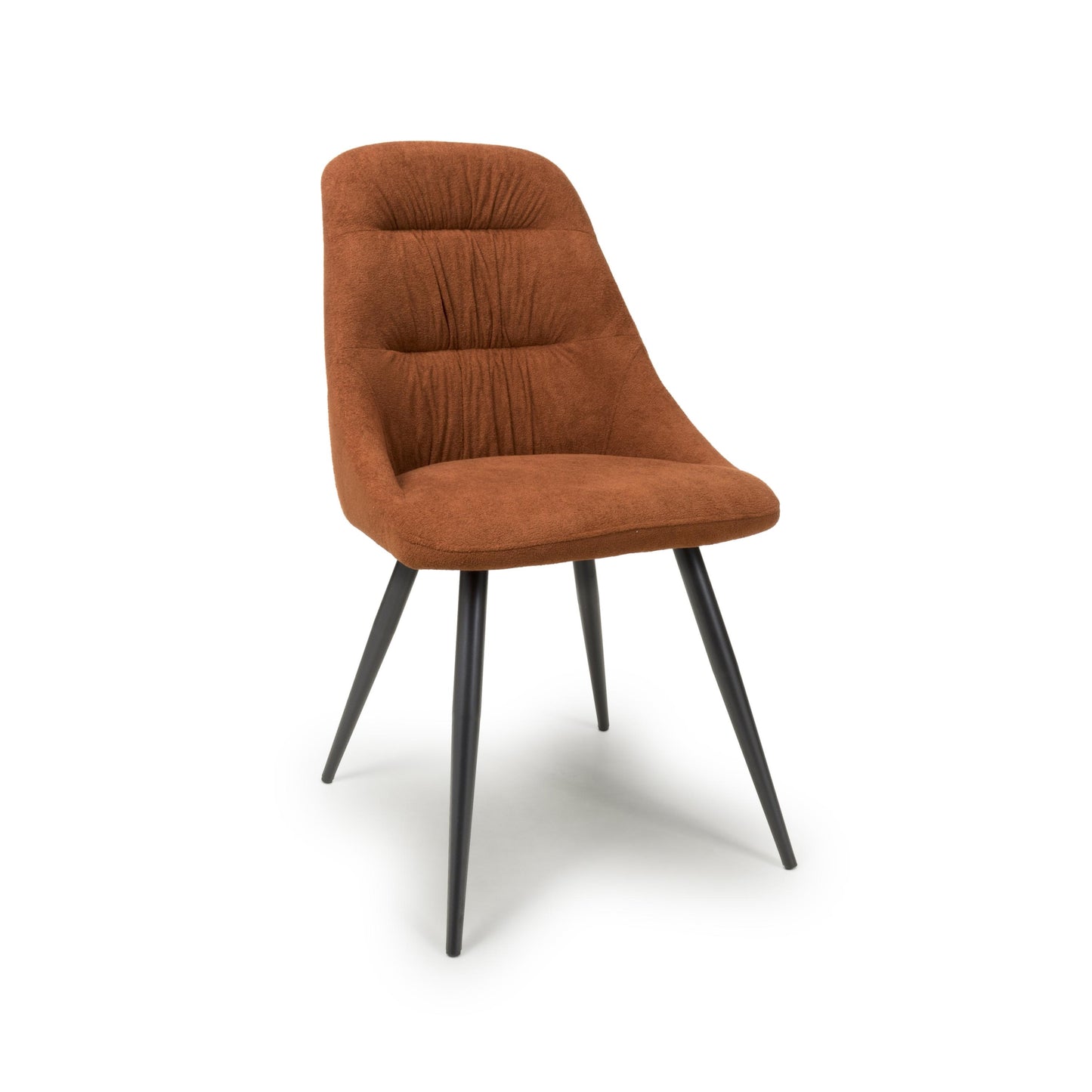 Pair of Courtney Dining Chairs – Leather or Linen Effect with Black Legs