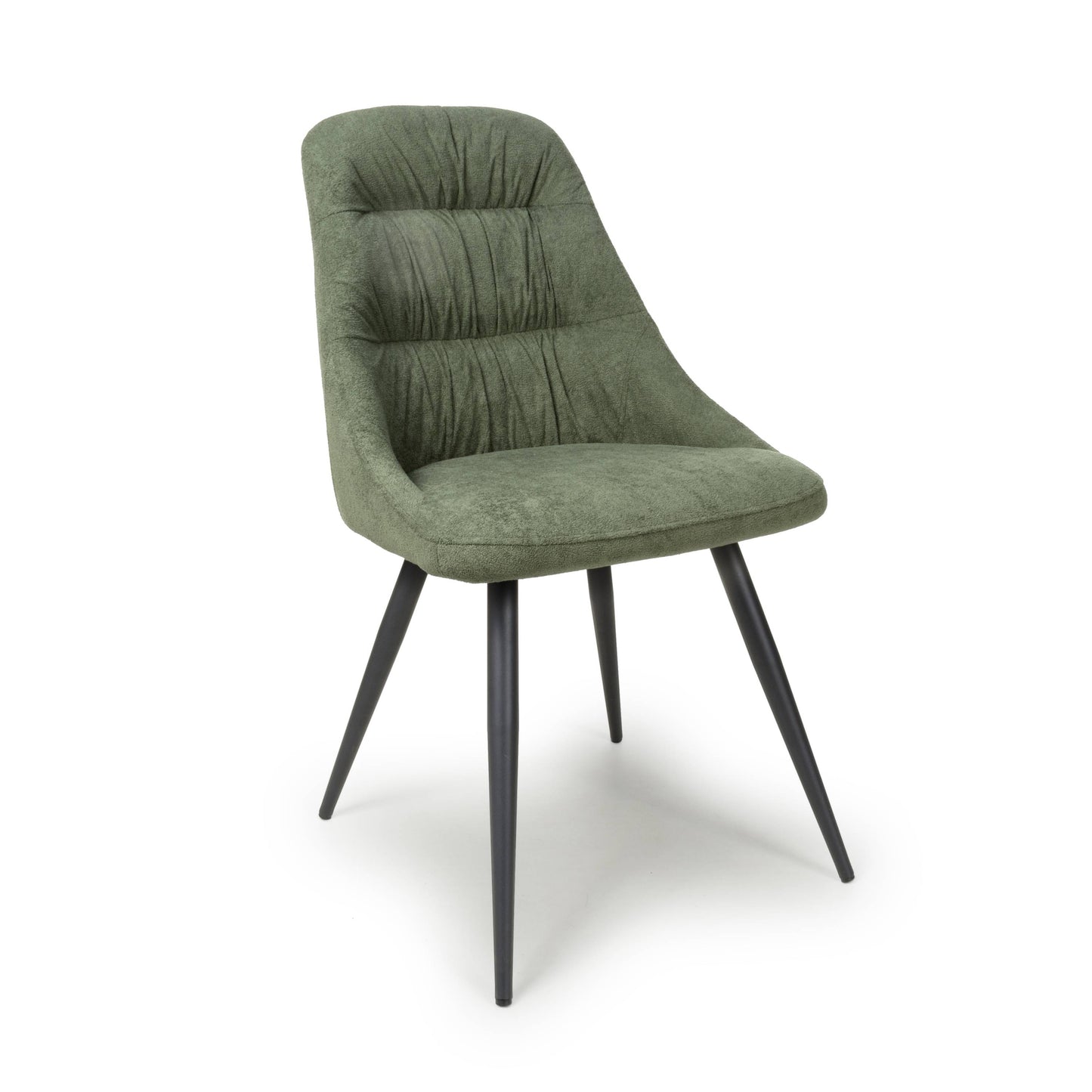 Pair of Courtney Dining Chairs – Leather or Linen Effect with Black Legs