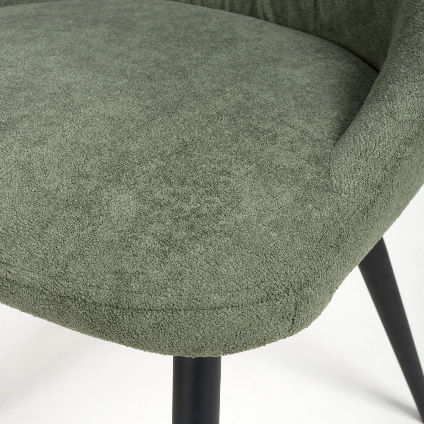 Pair of Courtney Dining Chairs – Leather or Linen Effect with Black Legs