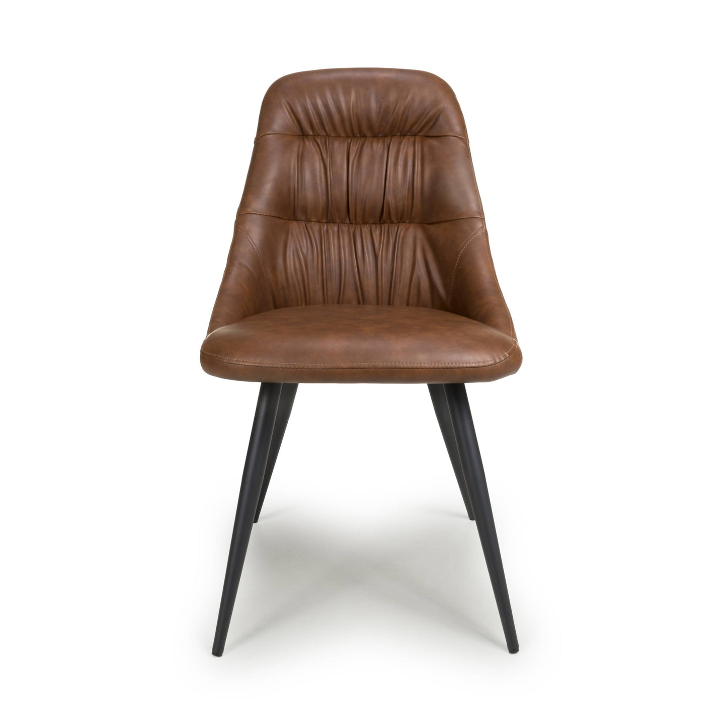Pair of Courtney Dining Chairs – Leather or Linen Effect with Black Legs