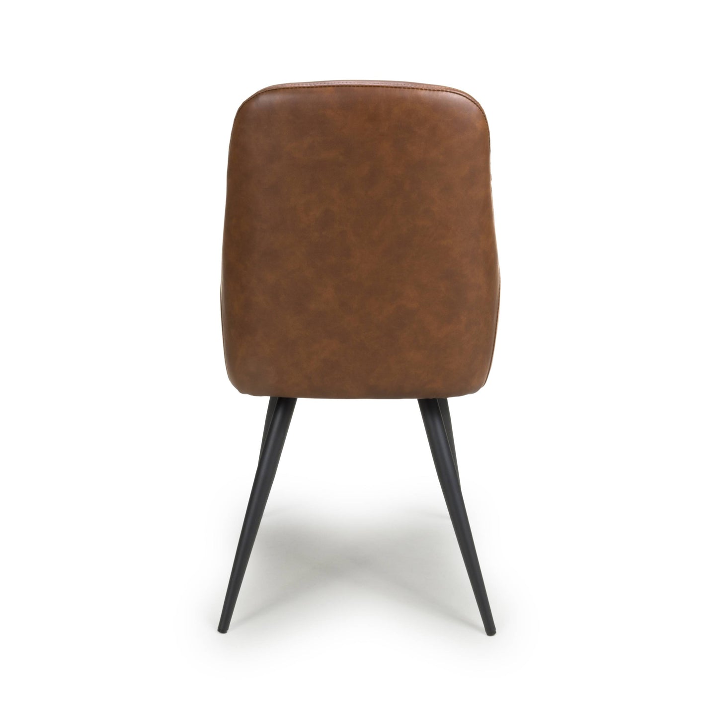 Pair of Courtney Dining Chairs – Leather or Linen Effect with Black Legs
