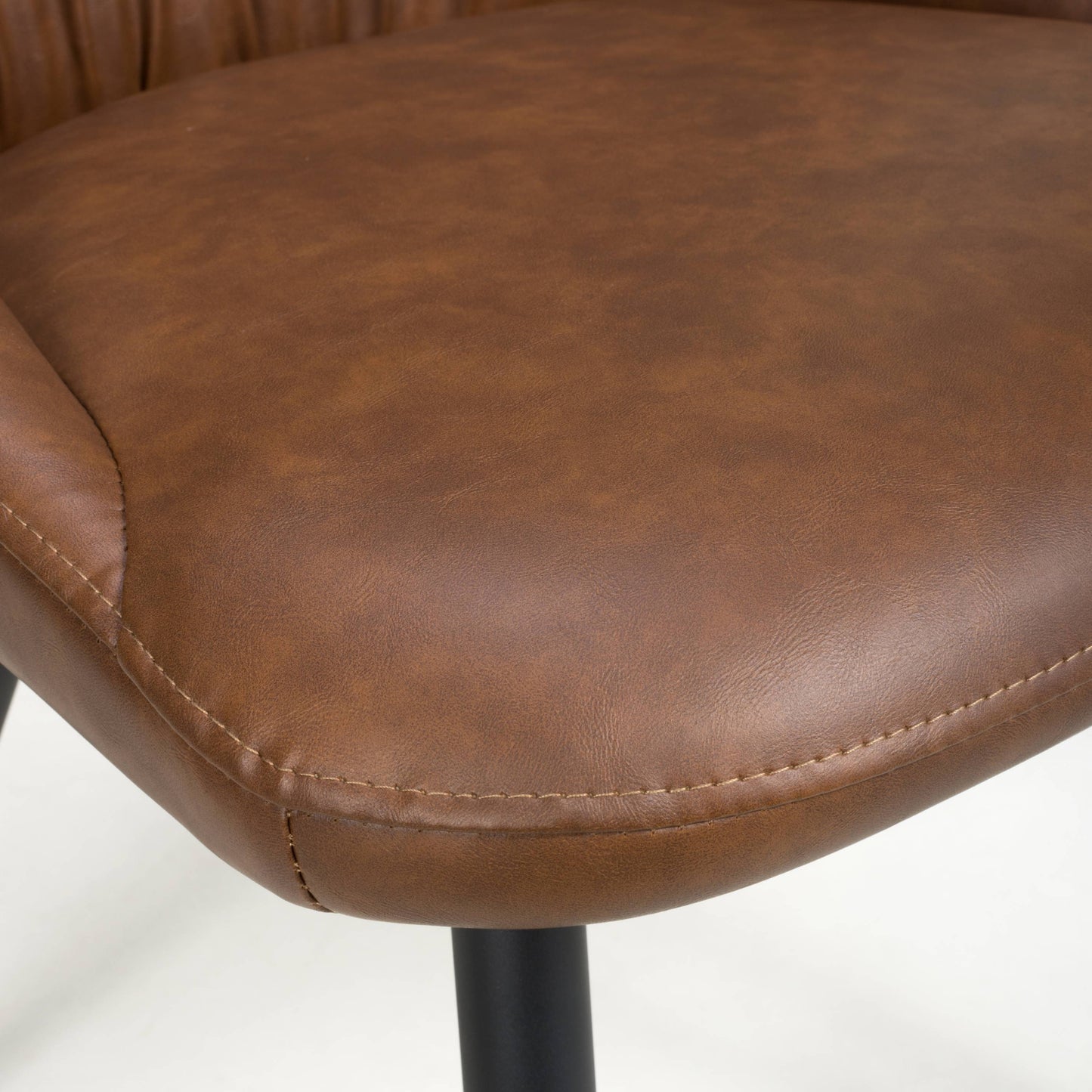 Pair of Courtney Dining Chairs – Leather or Linen Effect with Black Legs