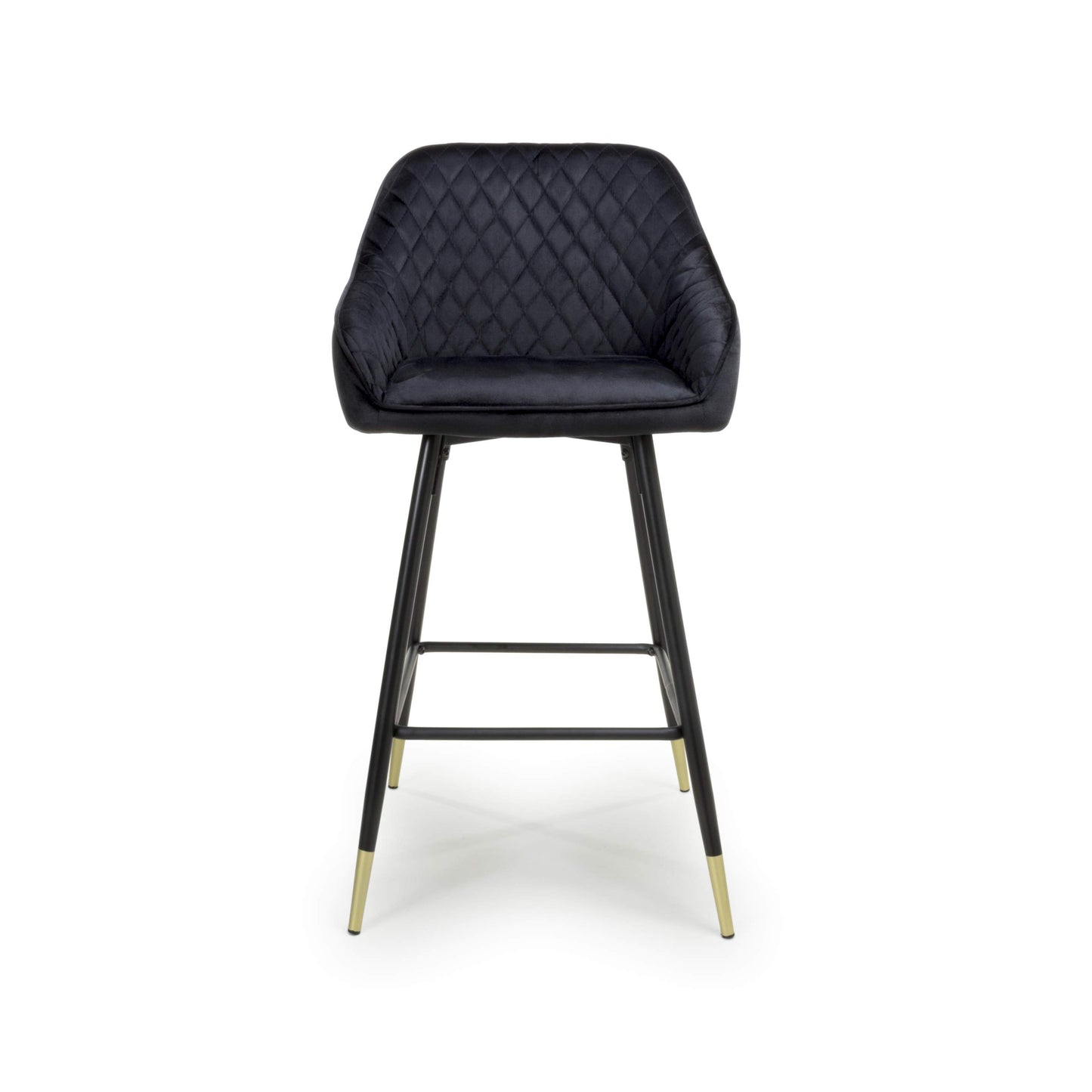 Pair of Gabby Bar Stools – Brushed Velvet with Gold Detail (3 Colours)