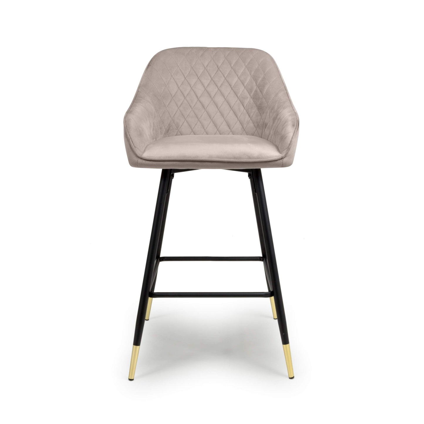 Pair of Gabby Bar Stools – Brushed Velvet with Gold Detail (3 Colours)
