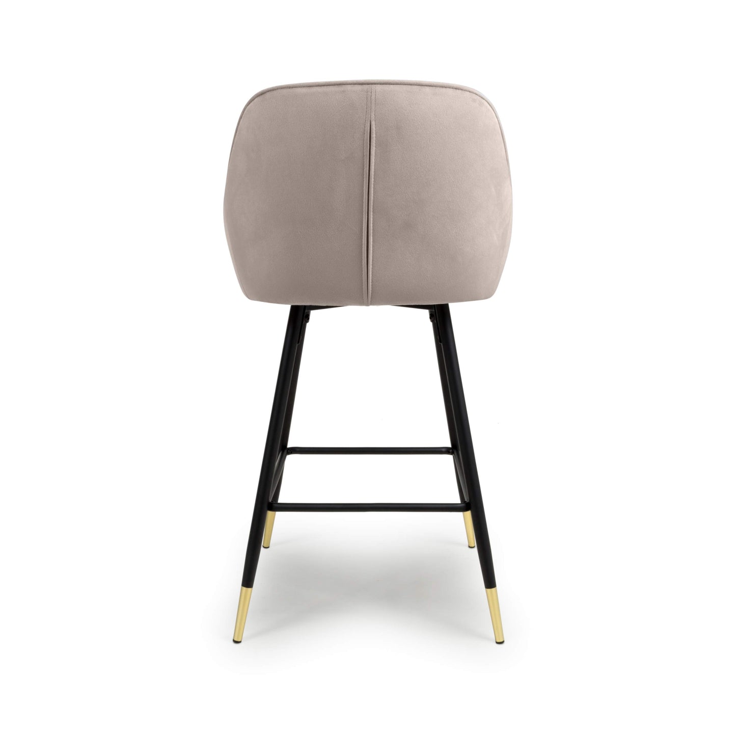 Pair of Gabby Bar Stools – Brushed Velvet with Gold Detail (3 Colours)