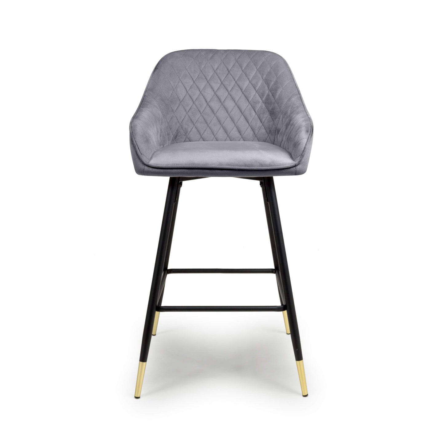 Pair of Gabby Bar Stools – Brushed Velvet with Gold Detail (3 Colours)