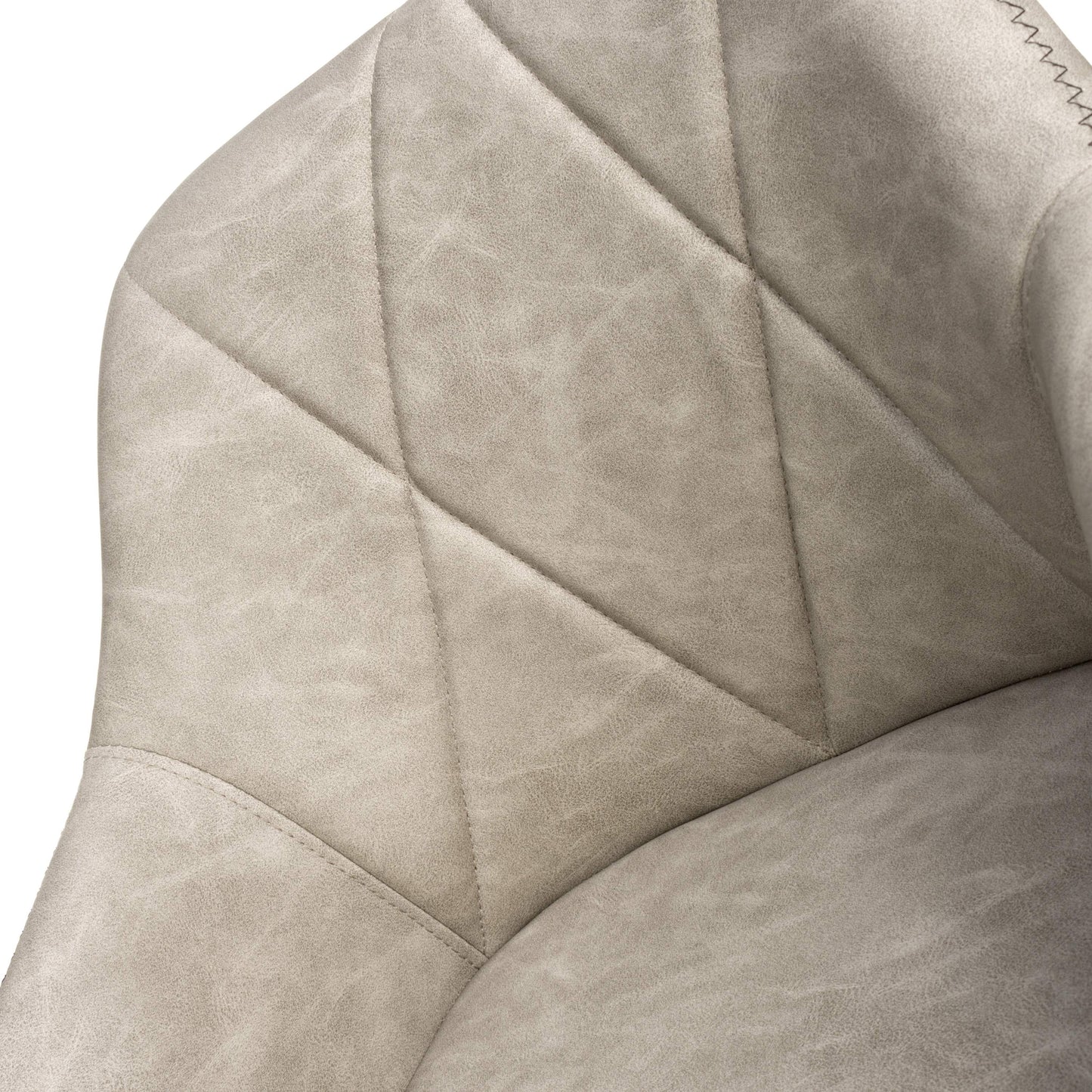 Pair of Martha Bar Stools – Leather Effect with Swivel & Gas Lift