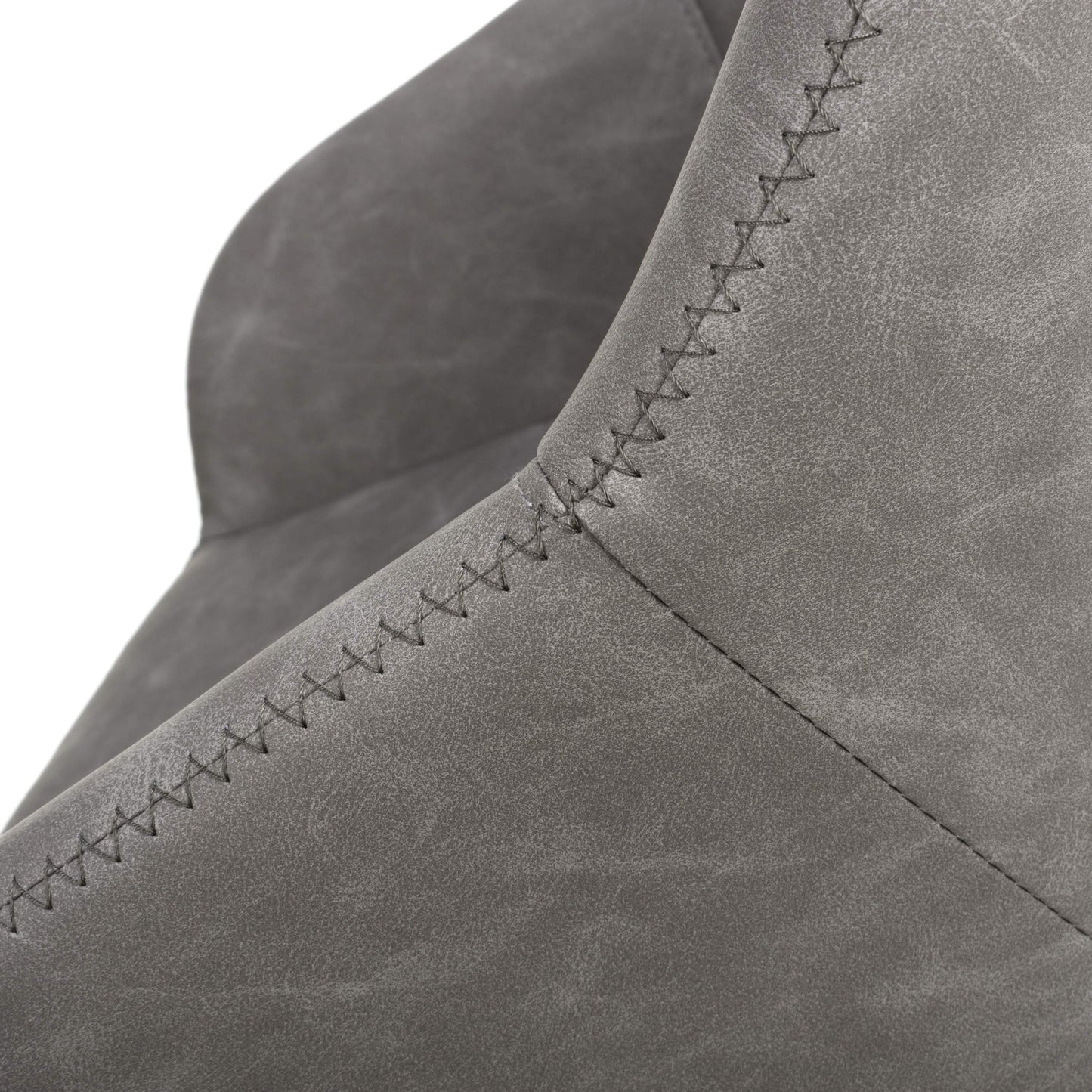Pair of Martha Bar Stools – Leather Effect with Swivel & Gas Lift