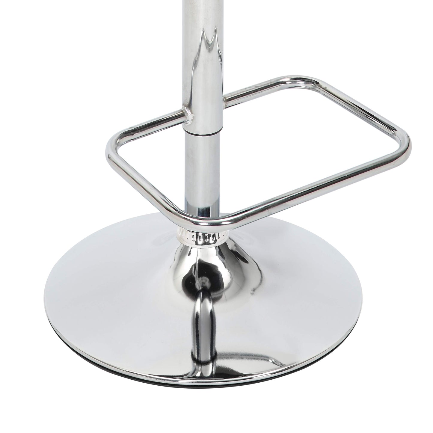 Pair of Celeste Bar Stools – Leather Effect with Chrome Base & Swivel