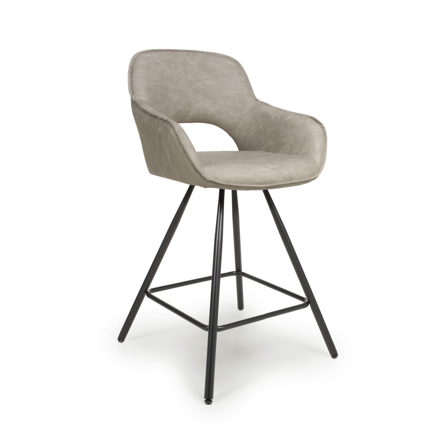 Pair of Toria Bar Stools – Leather Effect with Black Metal Frame (3 Colours)