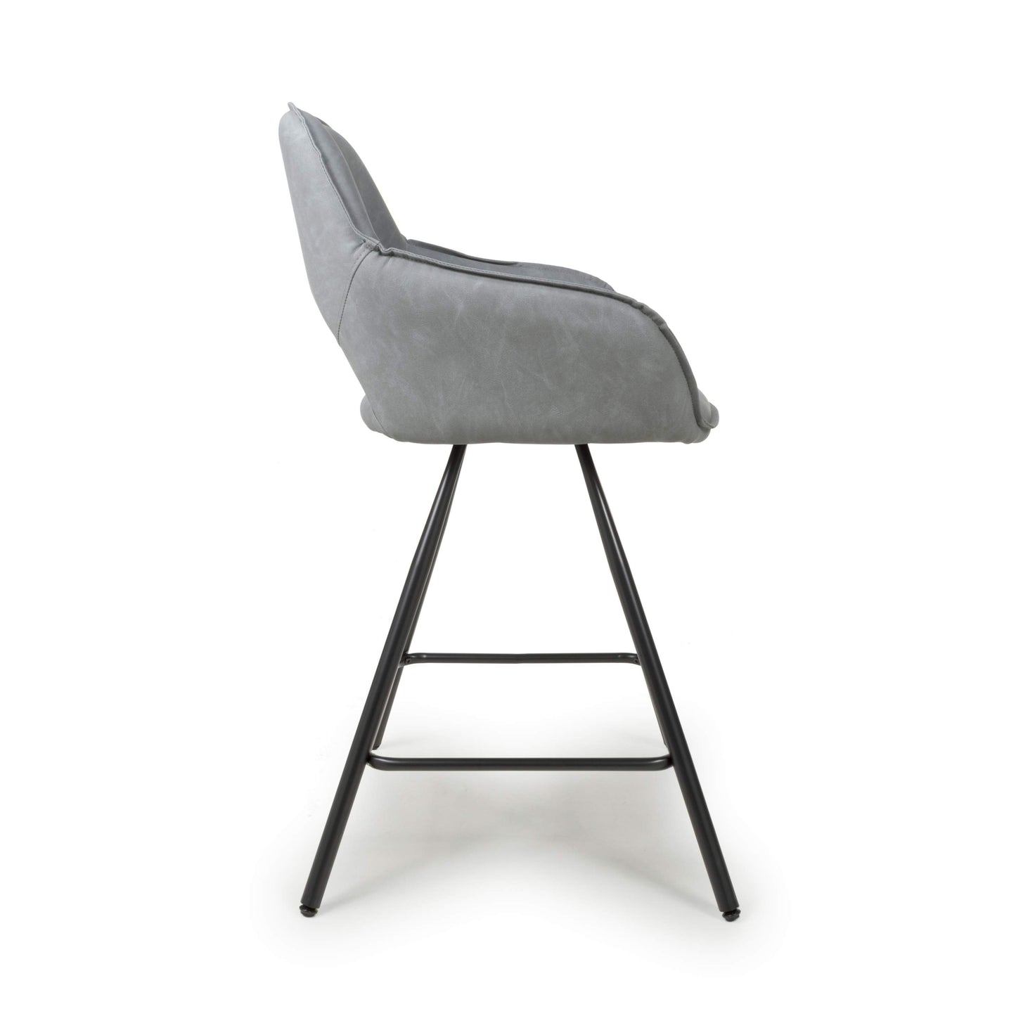 Pair of Toria Bar Stools – Leather Effect with Black Metal Frame (3 Colours)