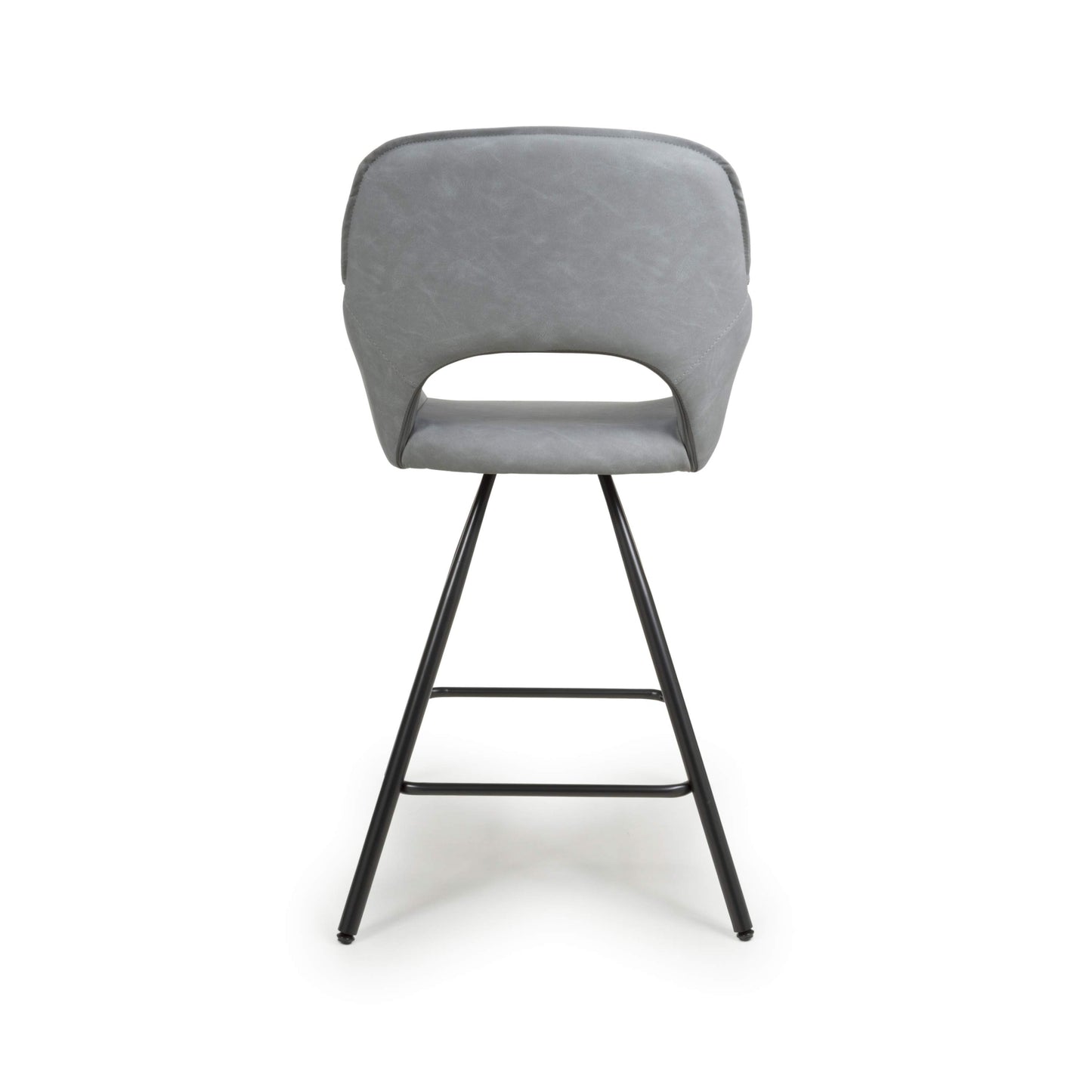 Pair of Toria Bar Stools – Leather Effect with Black Metal Frame (3 Colours)