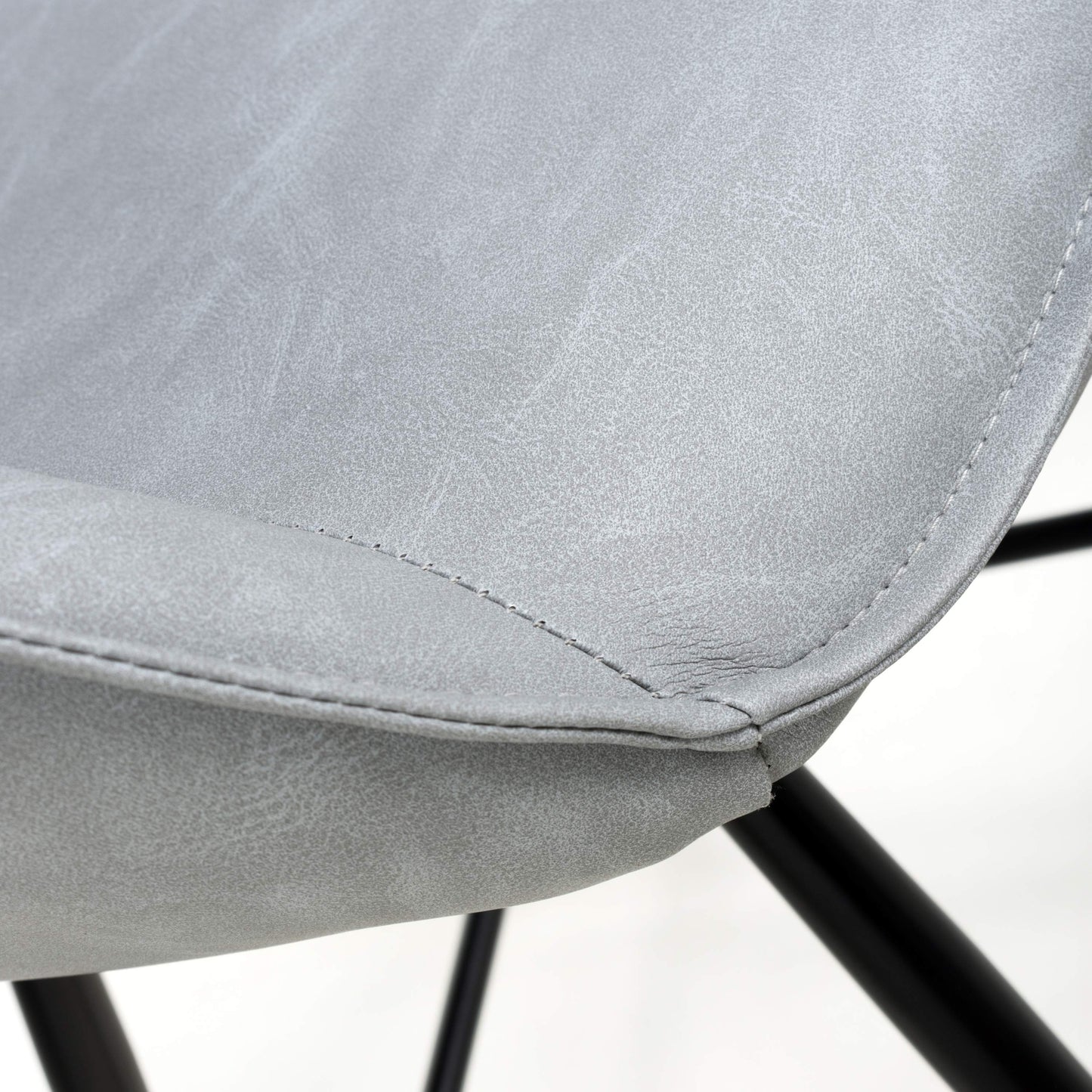Pair of Toria Bar Stools – Leather Effect with Black Metal Frame (3 Colours)