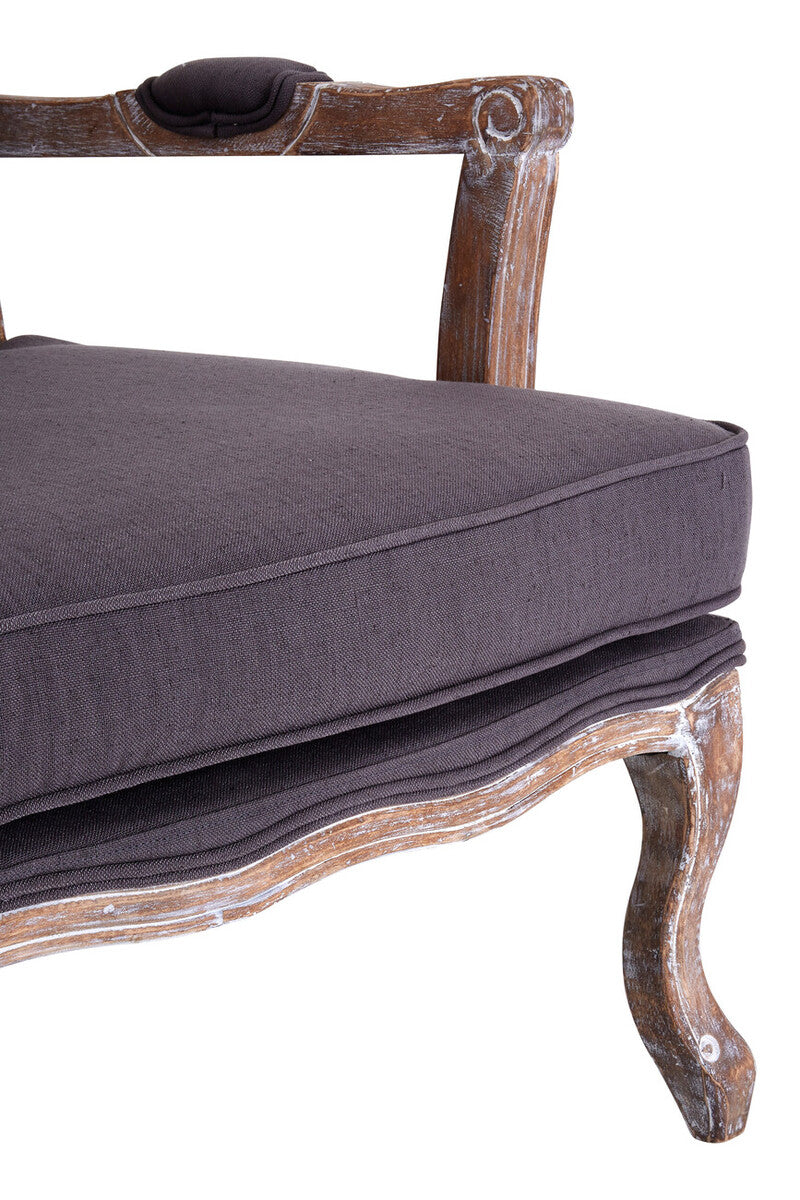Regency Grey Linen Mix Chair and Footstool