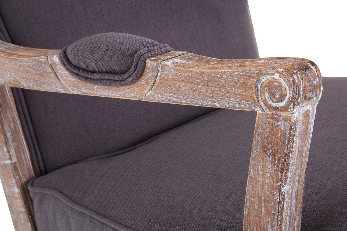 Regency Grey Linen Mix Chair and Footstool