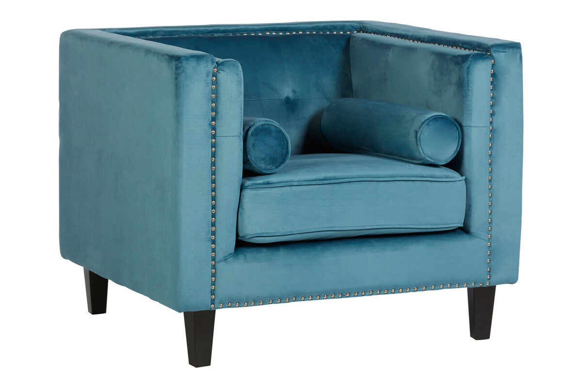 Tranquillity Blue Velvet Chair