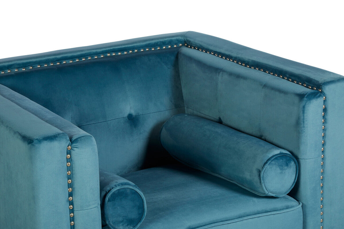 Tranquillity Blue Velvet Chair