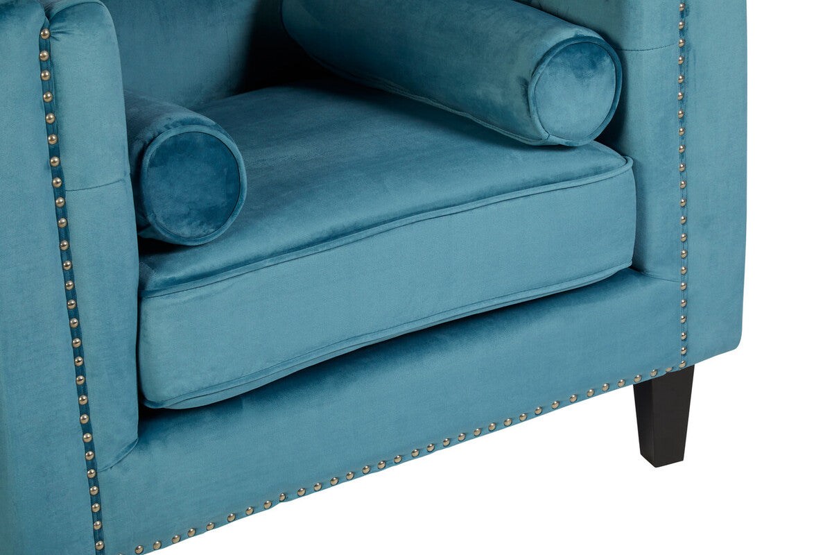 Tranquillity Blue Velvet Chair