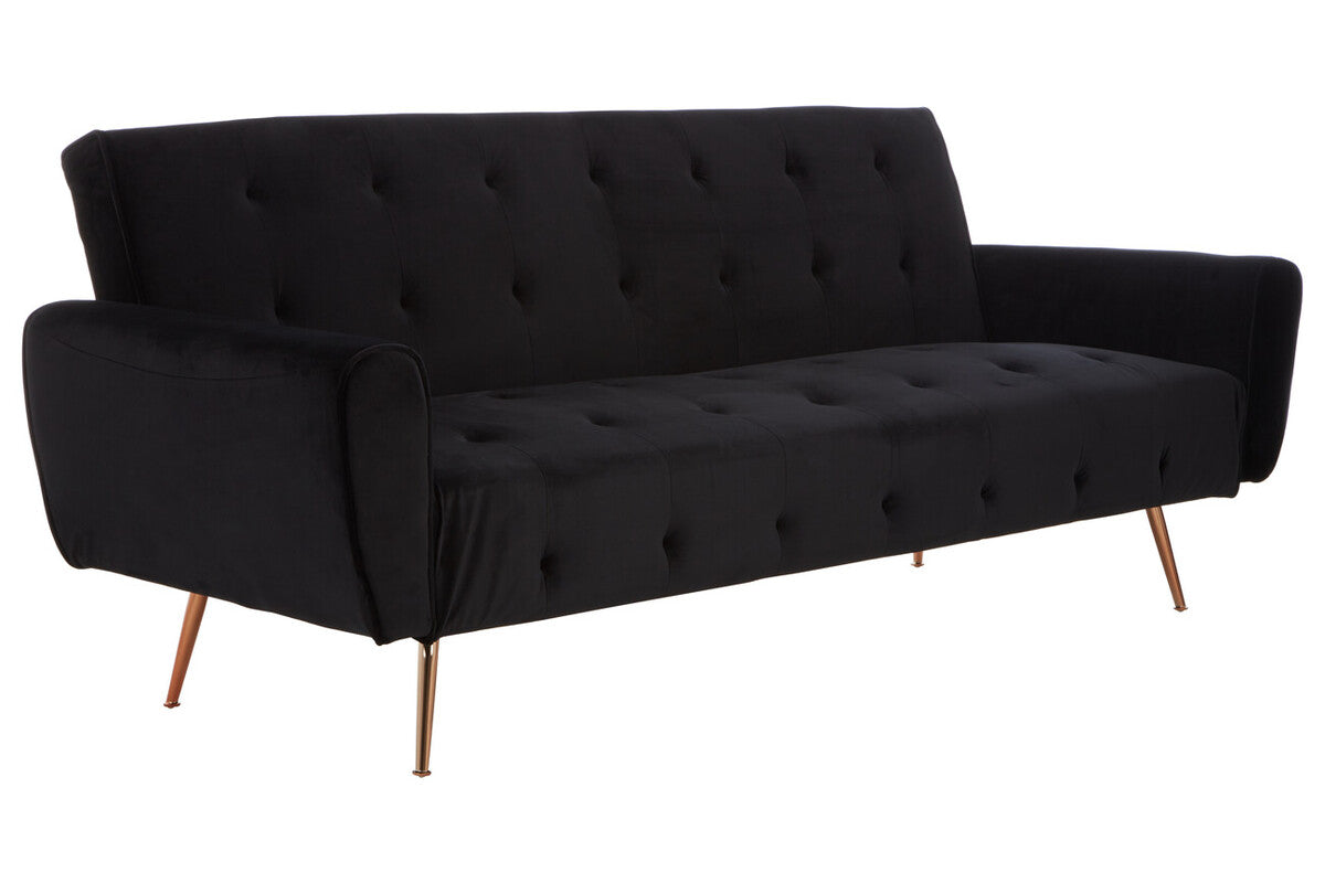 Harold Black Velvet Sofa Bed
