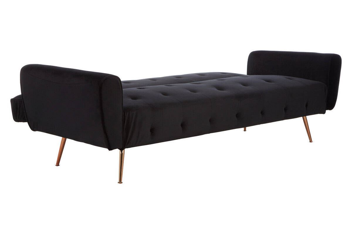 Harold Black Velvet Sofa Bed