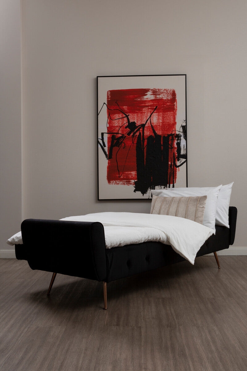 Harold Black Velvet Sofa Bed