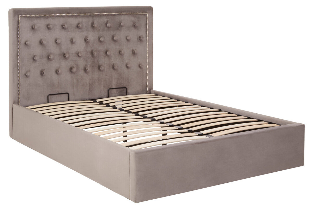 Hailey Velvet Double Ottoman Bed - Various Sizes & Colours