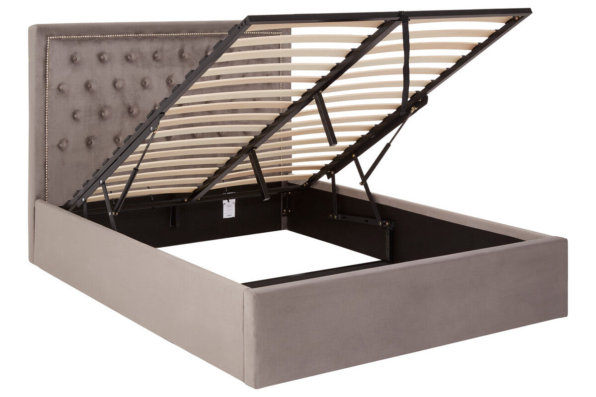 Hailey Velvet Double Ottoman Bed - Various Sizes & Colours