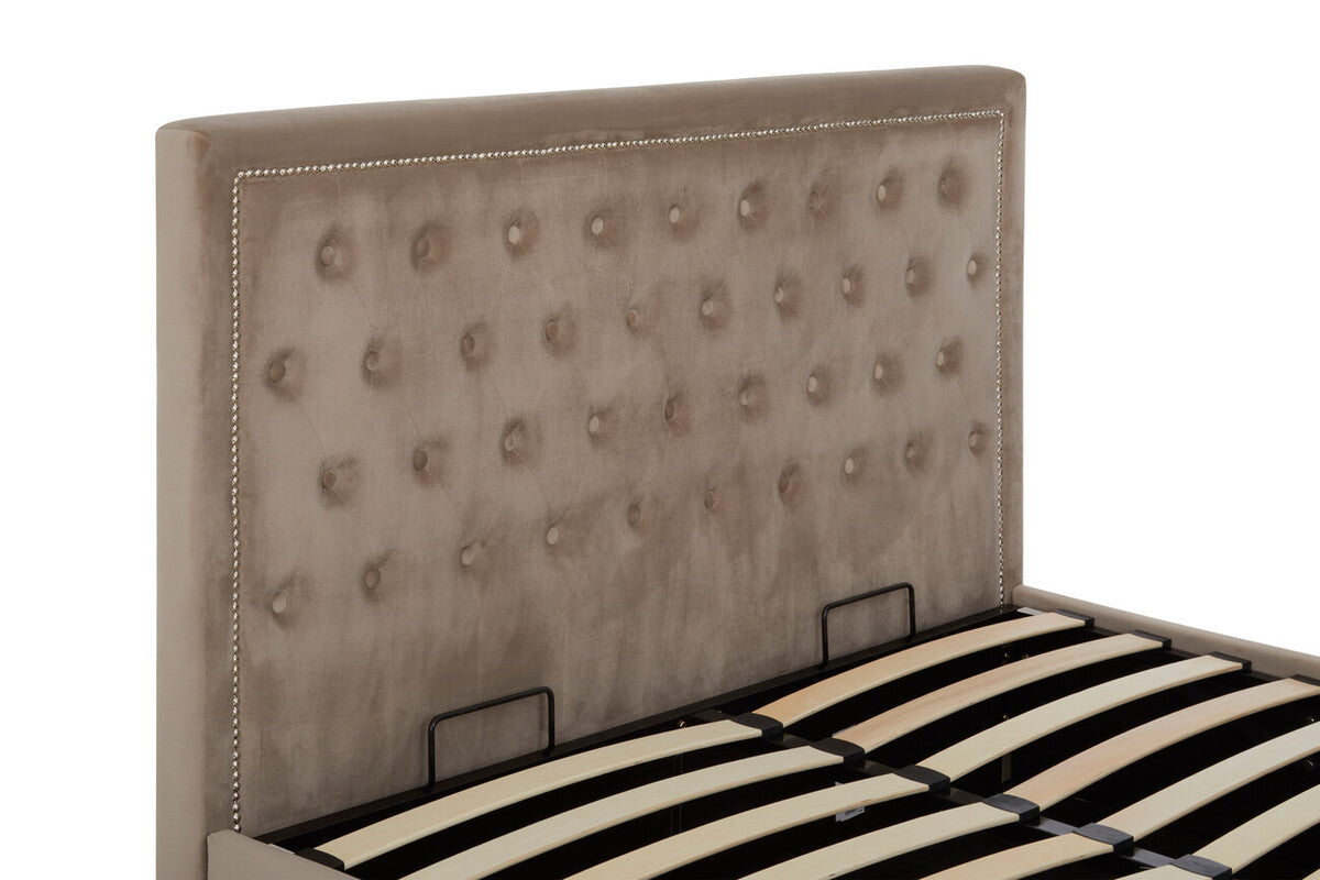 Hailey Velvet Double Ottoman Bed - Various Sizes & Colours