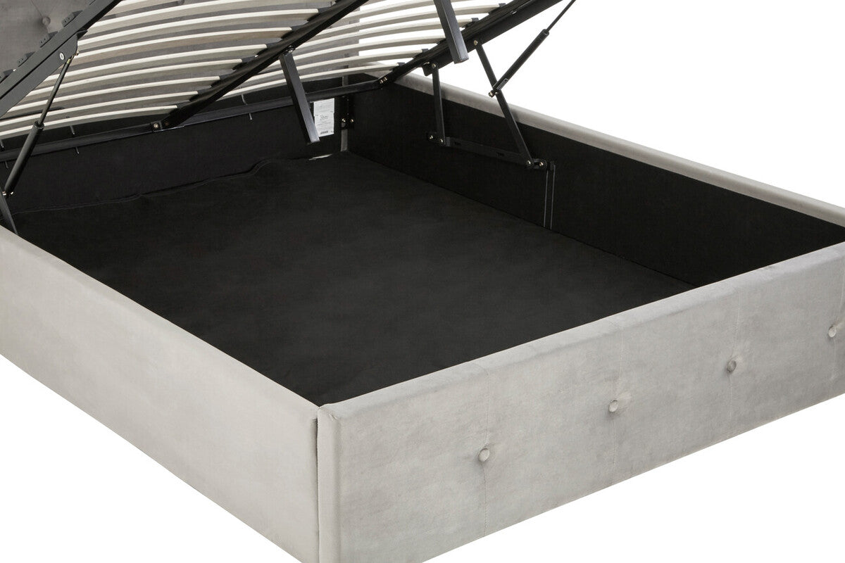 Edie Kingsize Ottoman Bed  Grey Velvet