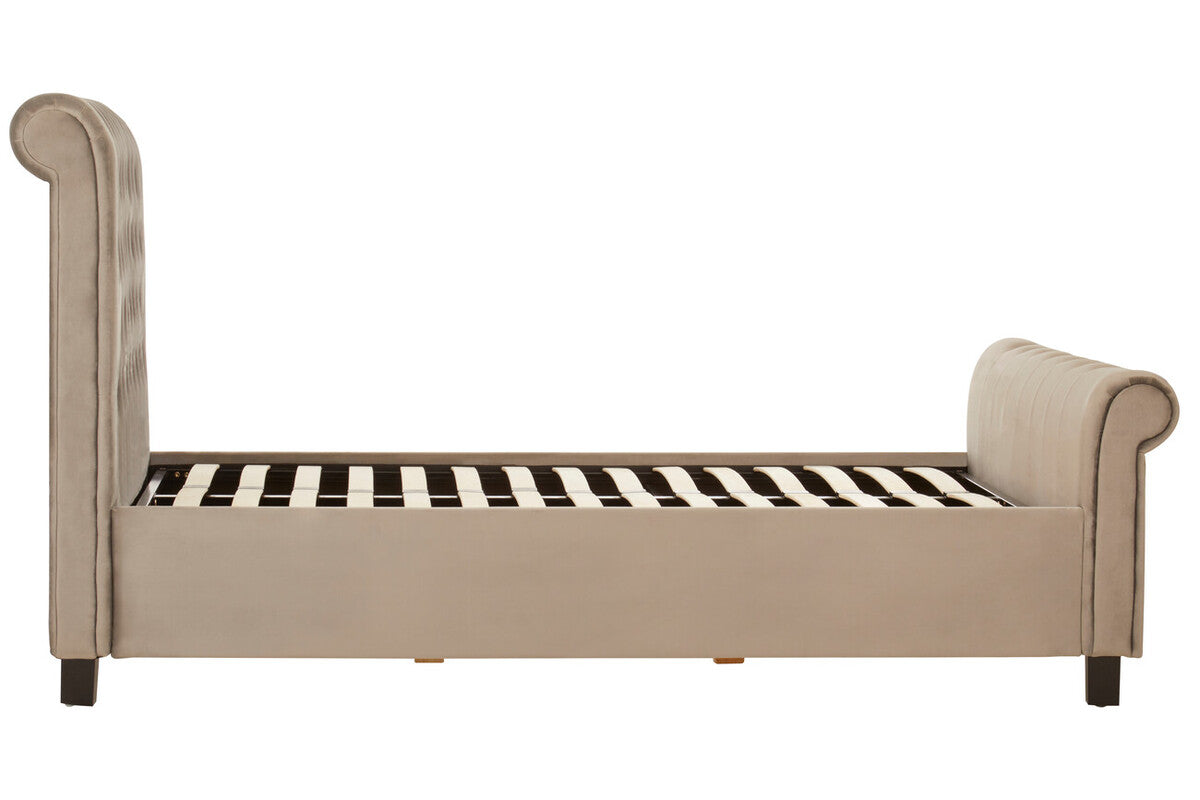 Florida Double Ottoman Bed Light Grey Velvet