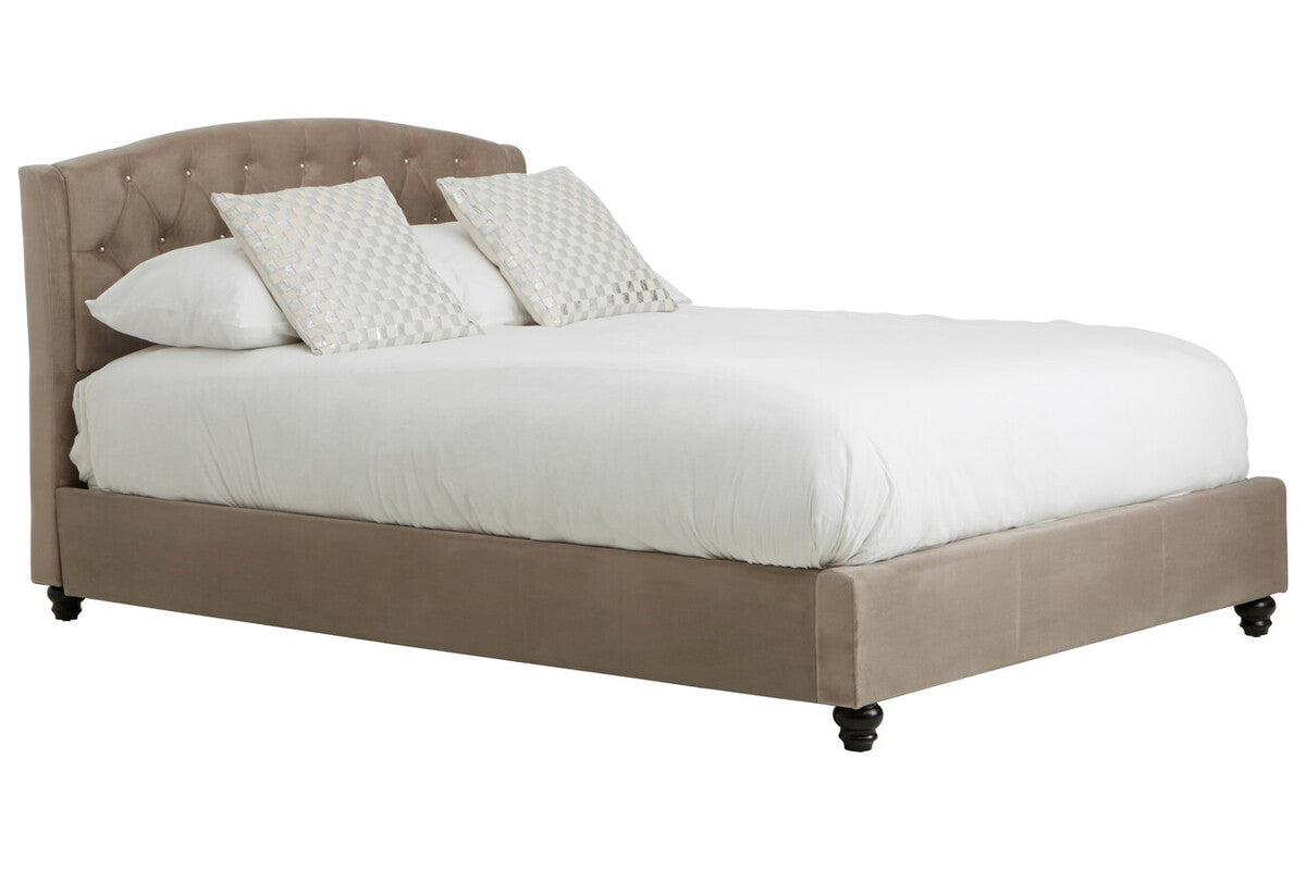 Beatrice Double Bed – Velvet in Cream or Grey
