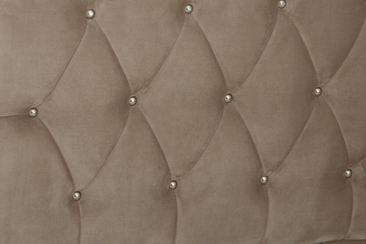 Beatrice Double Bed – Velvet in Cream or Grey