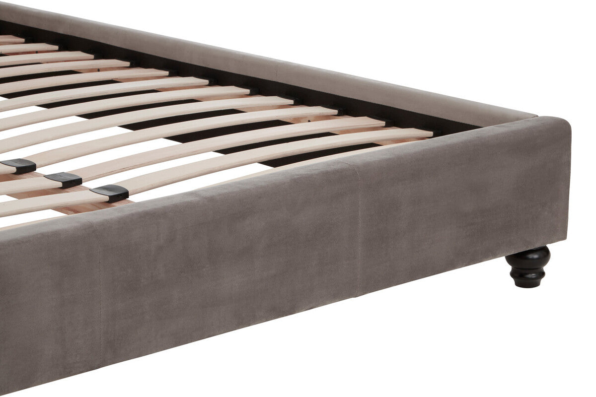 Beatrice Kingsize Velvet Bed Steel Grey