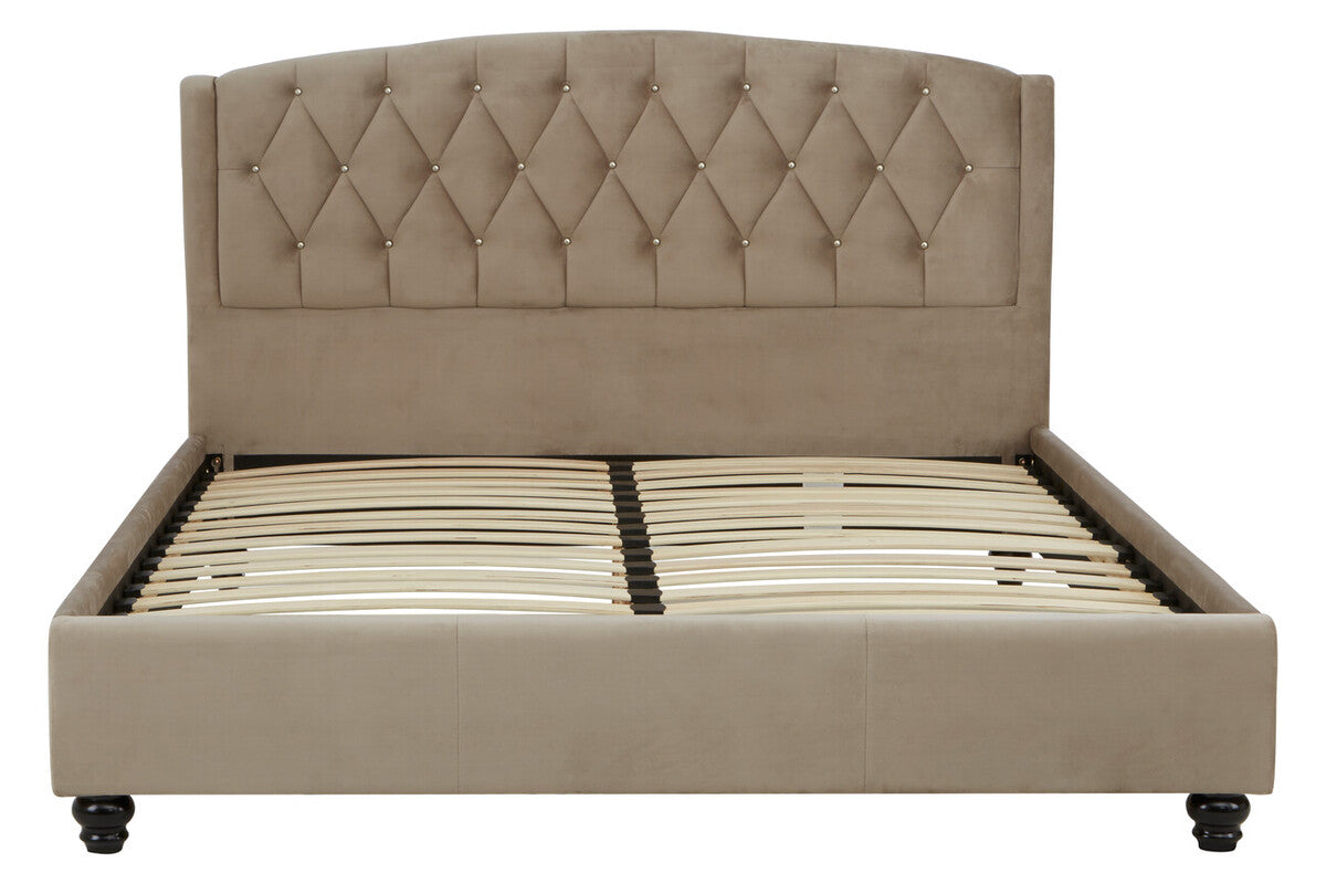 Beatrice Kingsize Velvet Bed Steel Grey