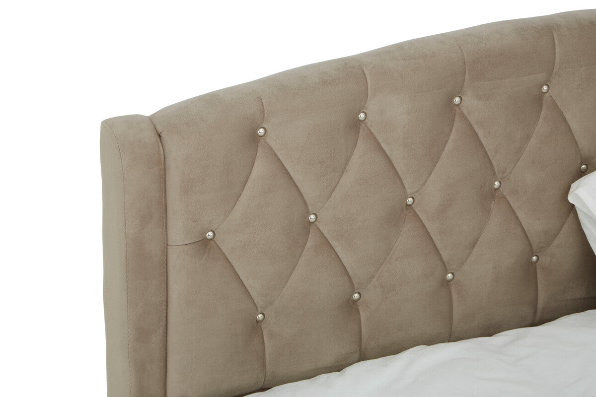Beatrice Kingsize Velvet Bed Steel Grey