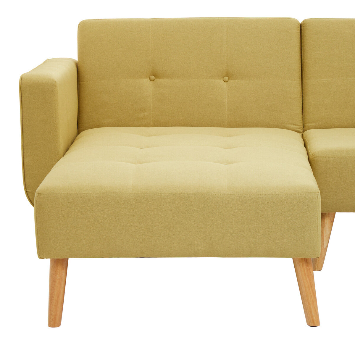 Ölsen L-Shape Linen Corner Sofa Bed – Grey / Black / Olive Green