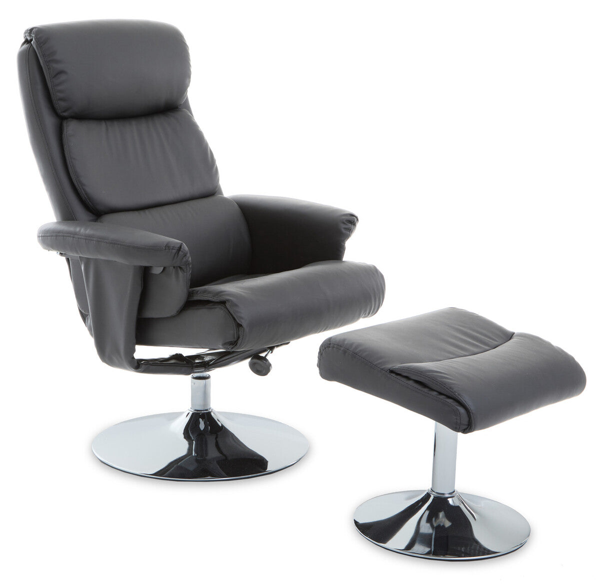 Solace Leather Effect Chair & Footstool