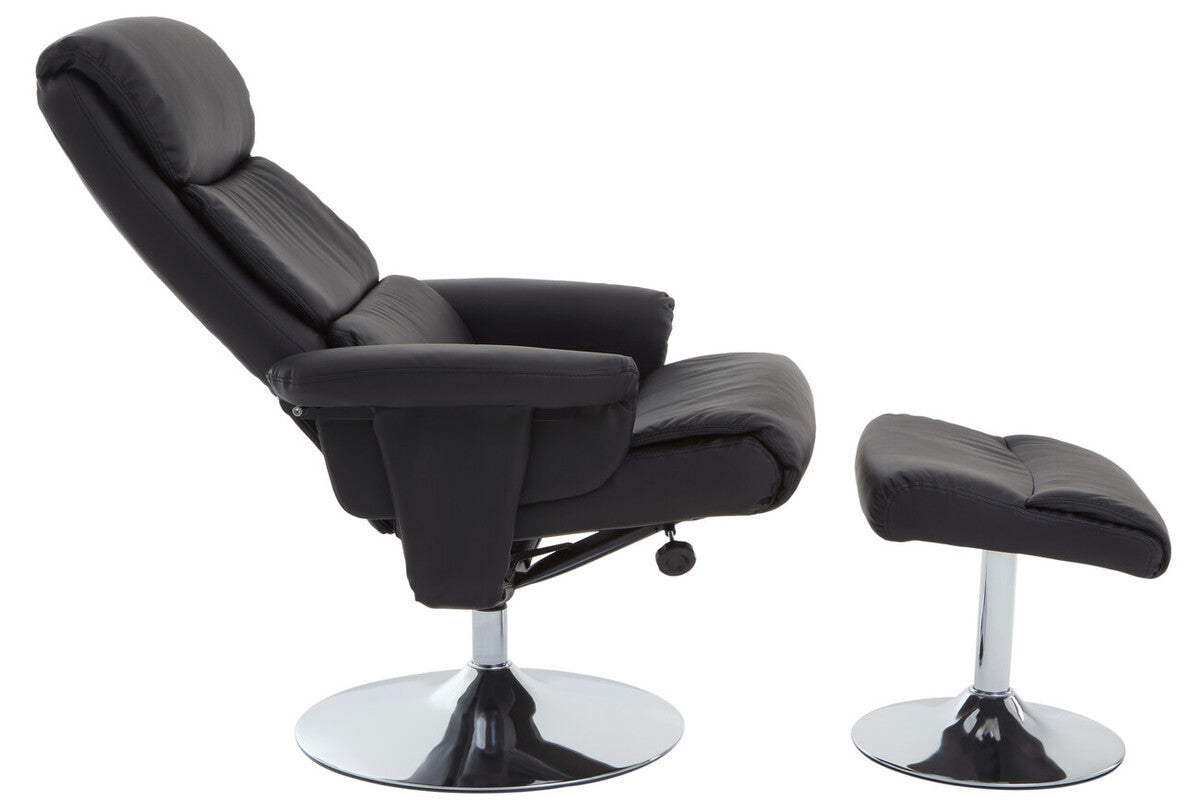 Solace Leather Effect Chair & Footstool