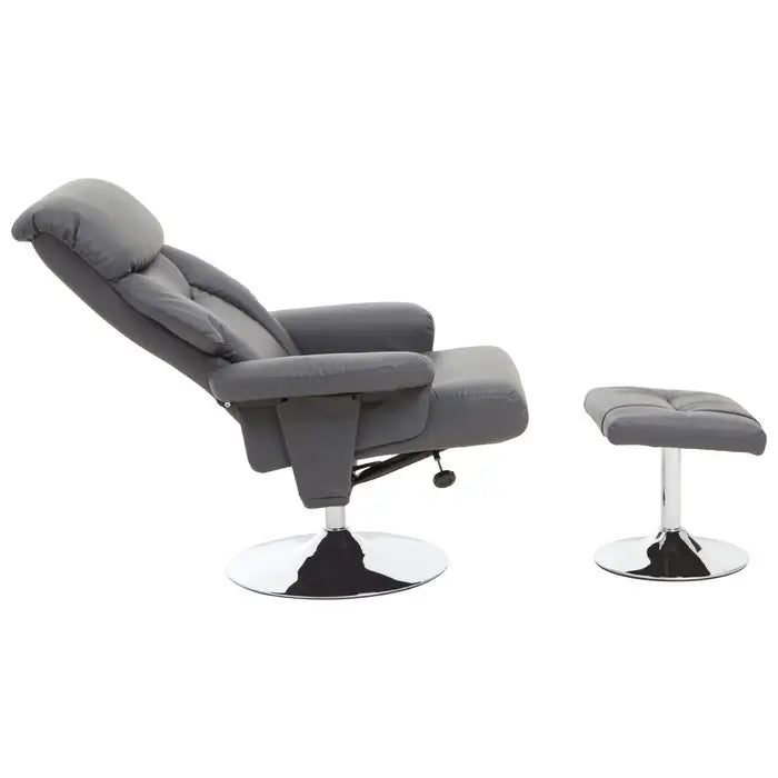 Solace Leather Effect Reclining Chair & Footstool