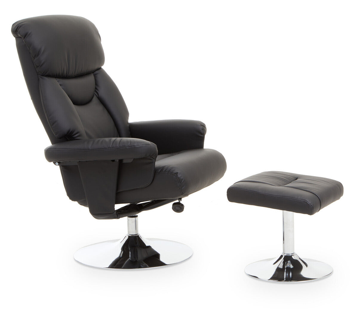 Solace Leather Effect Reclining Chair & Footstool