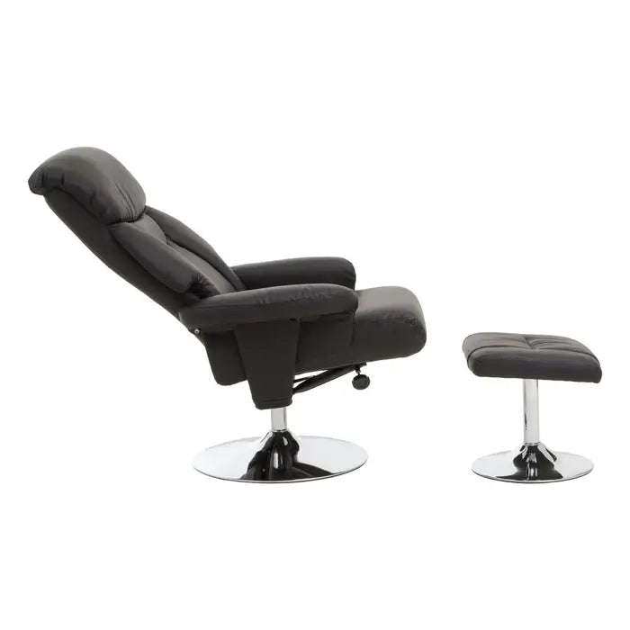 Solace Leather Effect Reclining Chair & Footstool