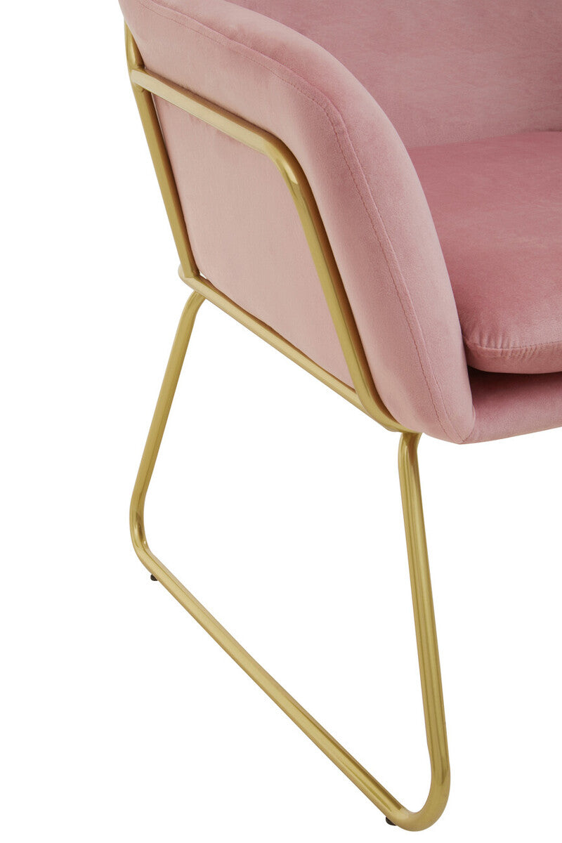Alexandros Velvet Brushed Gold Armchair