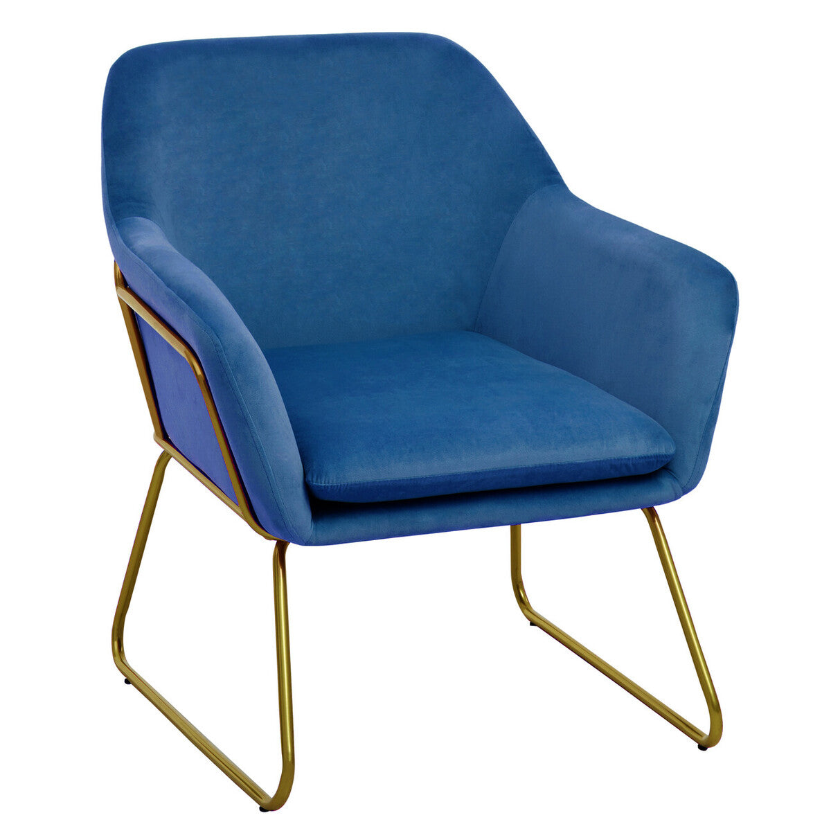 Alexandros Velvet Brushed Gold Armchair