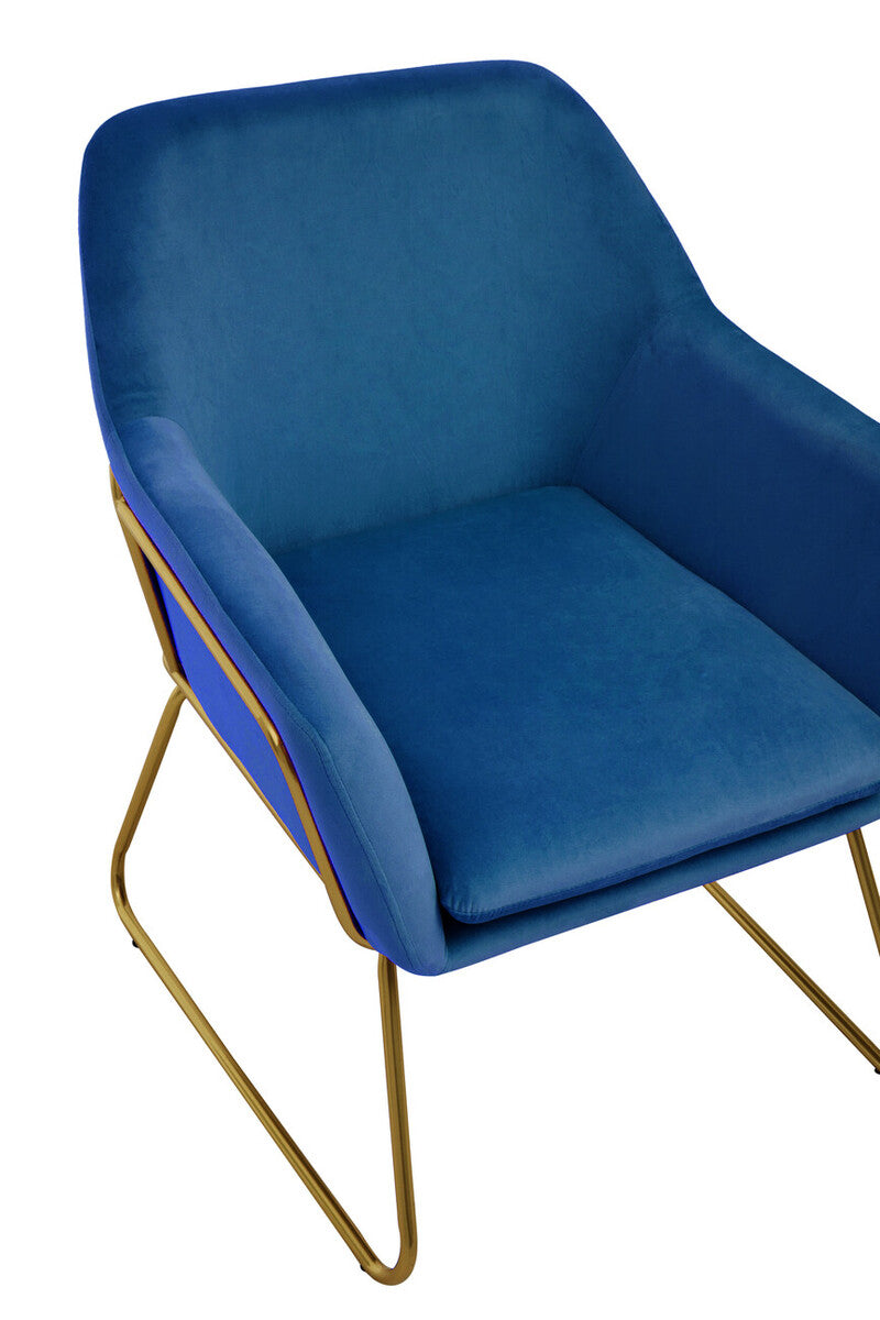 Alexandros Velvet Brushed Gold Armchair