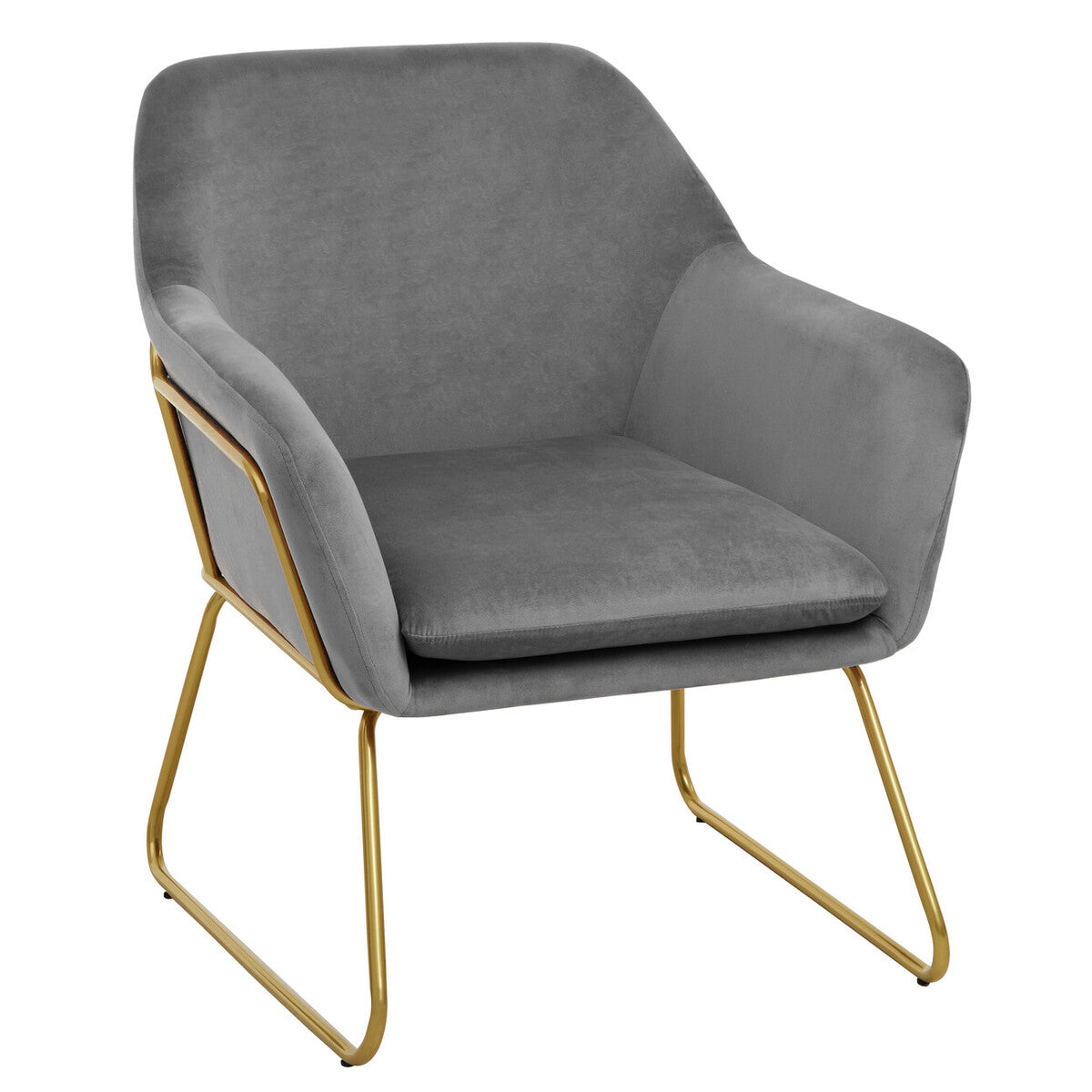 Alexandros Velvet Brushed Gold Armchair