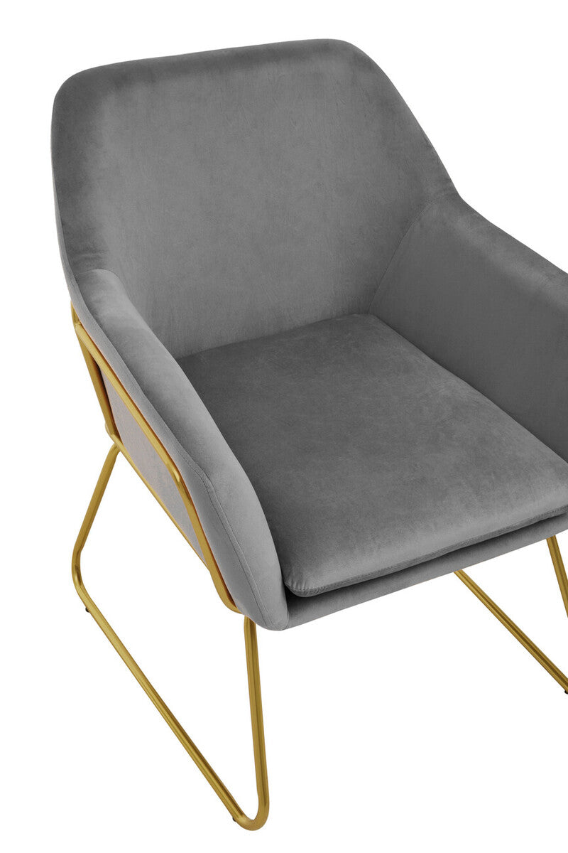 Alexandros Velvet Brushed Gold Armchair